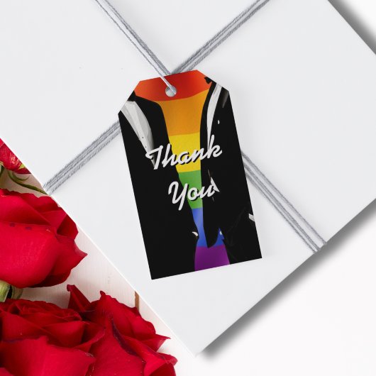Elegante moderne Regenbogen-Schwulen-Hochzeit-Dank Geschenkanhänger