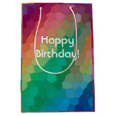 Elegante, moderne Regenbogenfarben Mosaikkunst Geb Mittlere Geschenktüte (Vorderseite)