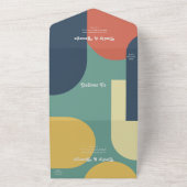 Elegante Moderne Retro Abstrakte Kunst Hochzeit All In One Einladung (Außenbereich)