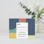 Elegante Moderne Retro Abstrakte Kunst Hochzeit RSVP Karte (Stehend Vorderseite)