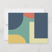 Elegante Moderne Retro Abstrakte Kunst Hochzeit RSVP Karte (Rückseite)