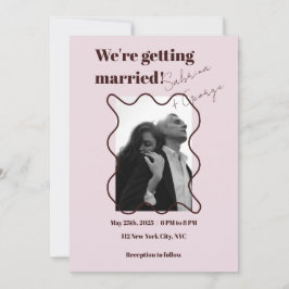 Elegante Moderne Retro-Hochzeit Einladung