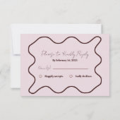 Elegante Moderne Retro Minimalistische Hochzeit RSVP Karte (Rückseite)