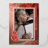 Elegante moderne romantische Goldfolie der Rose Folieneinladung (Vorderseite)