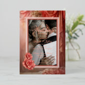 Elegante moderne romantische Goldfolie der Rose Folieneinladung (Stehend vorne)