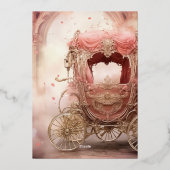 Elegante moderne romantische Goldfolie der Rose Folieneinladung (Rückseite)