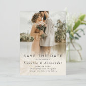 Elegante moderne romantische Hochzeit mit Vollform Save The Date (Stehend Vorderseite)
