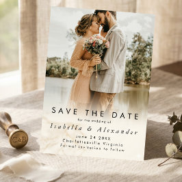 Elegante moderne romantische Hochzeit mit Vollform Save The Date