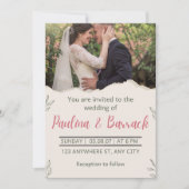 Elegante Moderne romantische Minimalistische Foto  Einladung (Vorderseite)