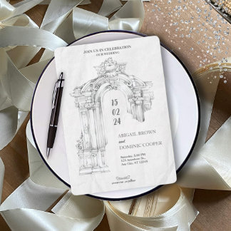 Elegante Moderne römische Minimalistische Hochzeit Einladung