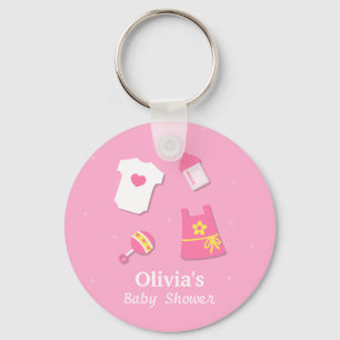 Elegante moderne rosa Babymädchen-Partygeschenke Schlüsselanhänger
