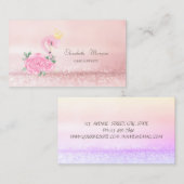 Elegante Moderne rosa Flamingo Bokeh Cake Süßigkei Visitenkarte (Vorne/Hinten)