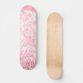 Elegante moderne Rosa Glitzer-Palme Skateboard (Vorderseite)