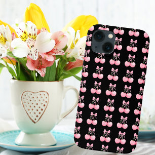Elegante, moderne rosa Kirschen mit rosa Schleife, Case-Mate iPhone Hülle