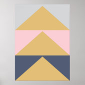 Elegante moderne rosa Navy Blue Gold Formen Kunst, Poster (Vorne)