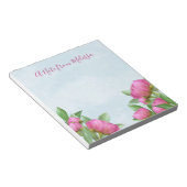 Elegante Moderne rosa Peonies Wasserfarbene Blumen Notizblock (angewinkelt)