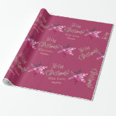 Elegante Moderne rosa rote Schneeflocken Weihnacht Geschenkpapier (Ungerollt)