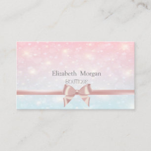 Elegante moderne rosa Schleife, Glitter Bokeh Visitenkarte