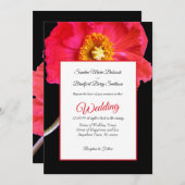 Elegante Moderne rosa Schwarz Poppy Blumenhochzeit (Vorne/Hinten)