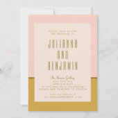 Elegante moderne rosa und geometrische Hochzeit mi Einladung (Vorderseite)