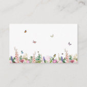 Elegante moderne, rosa violette Blumen und Schmett Begleitkarte (Rückseite)