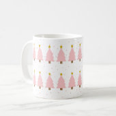 Elegante Moderne rosa Weihnachtsbaumlinie, Gold St Kaffeetasse (Vorderseite Links)