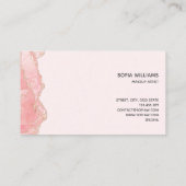 Elegante moderne, rosafarbene Agate Business Card Visitenkarte (Rückseite)