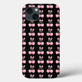 Elegante, moderne rosafarbene Kirschen mit rosafar Case-Mate iPhone Hülle (Rückseite)