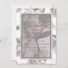 Elegante moderne, rosafarbene Rosenblüte Verlobung Ankündigung