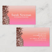 Elegante moderne Rose Ananas-Gradienten rosa Visitenkarte (Vorne/Hinten)