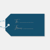 Elegante moderne Rose aus Kupfer Gold Happy Holida Geschenkanhänger (Rückseite Horizontal)