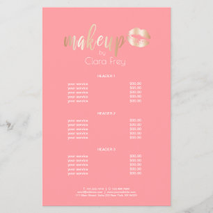 Elegante, moderne Rose aus Kupfer, goldene Lippen Flyer