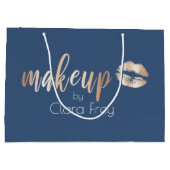 Elegante, moderne Rose aus Kupfer, goldene Lippen Große Geschenktüte (Rückseite)