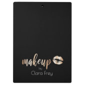 Elegante, moderne Rose aus Kupfer, goldene Lippen Klemmbrett (Rückseite)