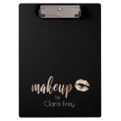 Elegante, moderne Rose aus Kupfer, goldene Lippen Klemmbrett (Vorderseite)