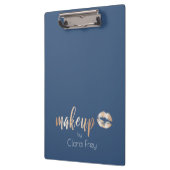 Elegante, moderne Rose aus Kupfer, goldene Lippen  Klemmbrett (Links)