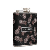 elegante, moderne Rose aus schwarzem Marmor Flachmann (Rechts)