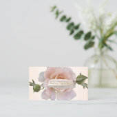 Elegante Moderne , Rose Blume, Pinselstriche Visitenkarte (Stehend Vorderseite)