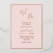 Elegante moderne Rose Blush Gold Wir machen Hochze Folieneinladung (Vorderseite)