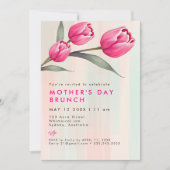 Elegante moderne Rose Einfache Mutter's Day BRUNCH Einladung (Vorderseite)