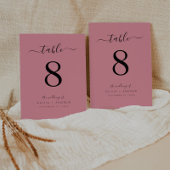 Elegante, moderne Rose-Farbhochzeit Tischnummer