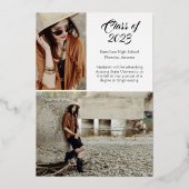 Elegante Moderne Rose Gold Abschluss Ankündigung (Rückseite)