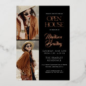 Elegante Moderne Rose Gold Abschluss Einladung (Vorderseite)