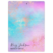 Elegante, moderne Rose Gold Aquarell-Künstler Klemmbrett (Rückseite)