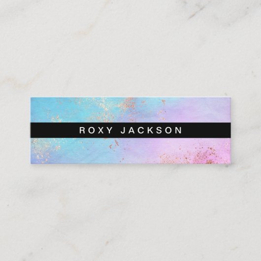 Elegante, moderne Rose Gold Aquarell-Künstler Mini Visitenkarte (Vorderseite)