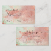 Elegante, moderne Rose Gold Aquarell-Künstler Terminkarte (Vorne/Hinten)