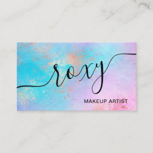 Elegante, moderne Rose Gold Aquarell-Künstler Visitenkarte