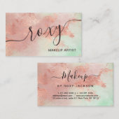 Elegante, moderne Rose Gold Aquarell-Künstler Visitenkarte (Vorne/Hinten)