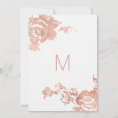Elegante Moderne Rose Gold Blumensüß 16 Einladung (Rückseite)