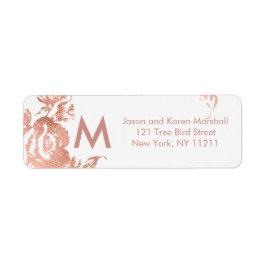 Elegante moderne Rose Gold Floral Address Labels